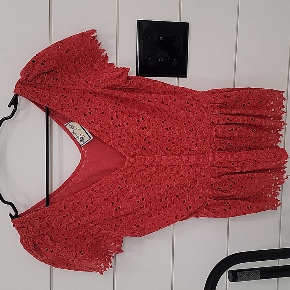 Two of Us button up lace blouse